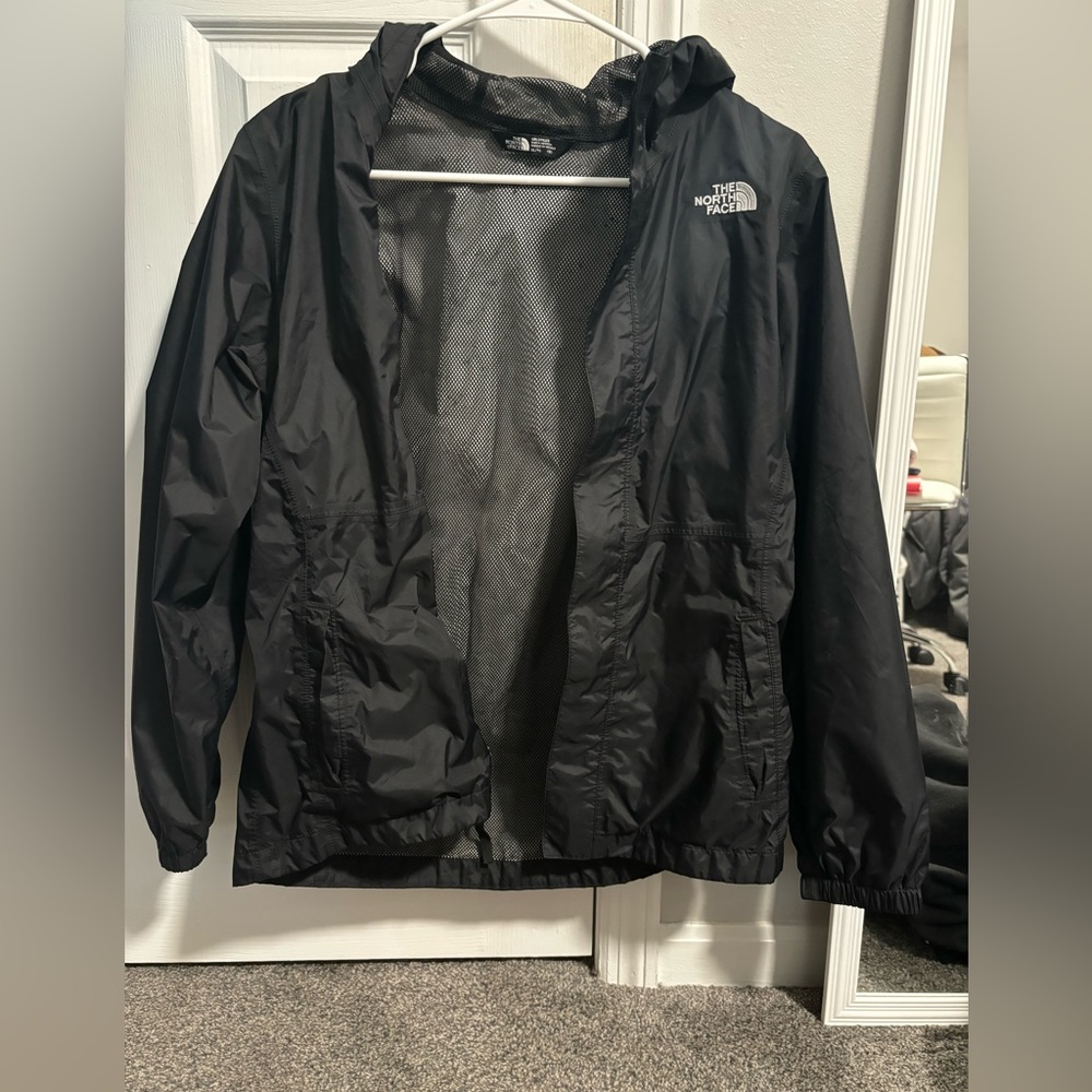 the north face black rain jacket